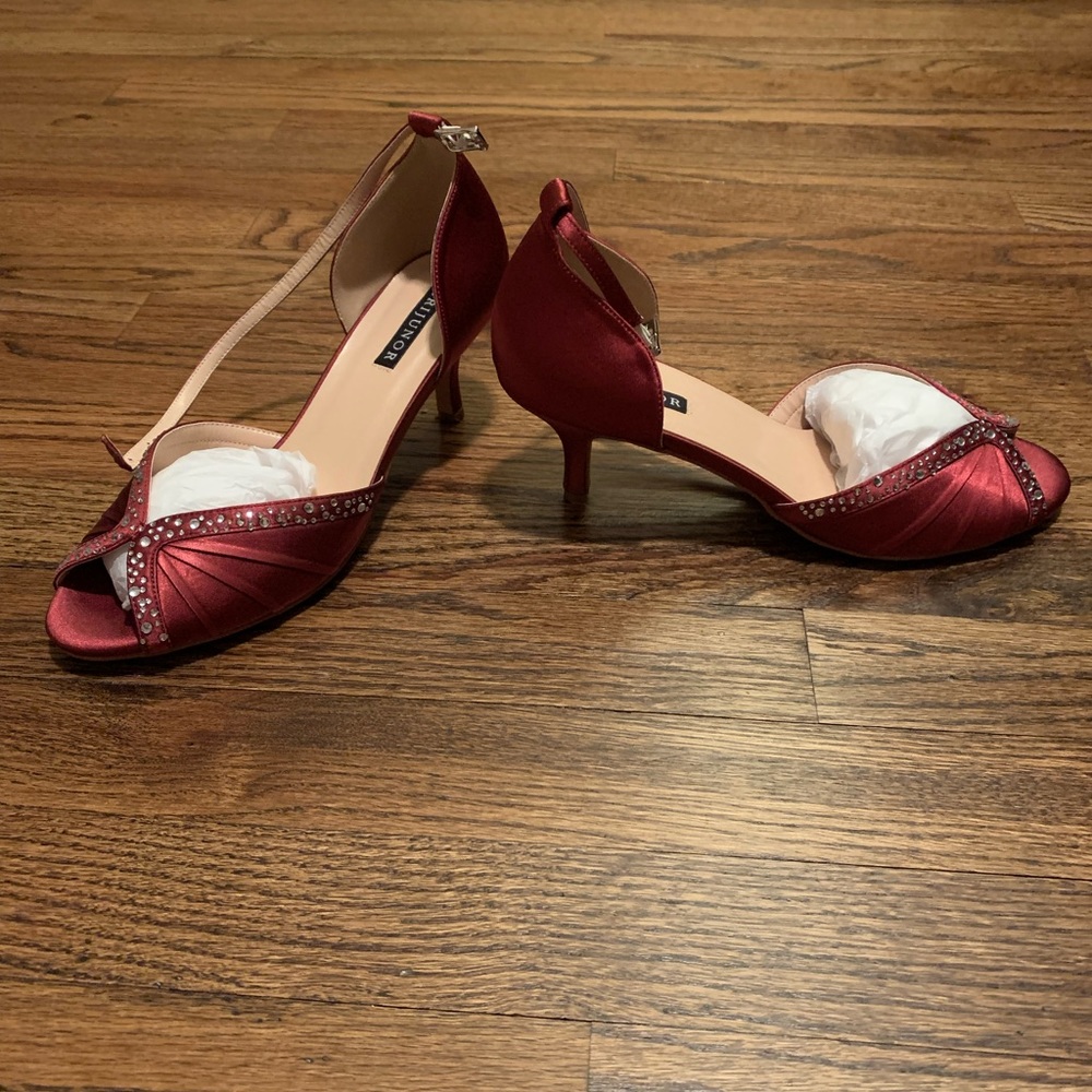 Burgundy high heels